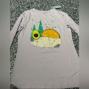 Cat & Jack Taco avocado Purple Long Sleeve Tee for Casual Comfort size 4/5